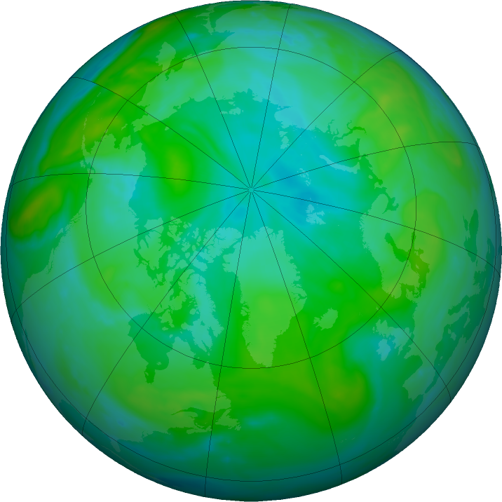 Arctic ozone map for 30 July 2020